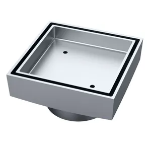 Modern Polished Brass Hidden Tile Insert Drain Filter for Hotel Bathroom and Shower Floor Applications thumbnail-1