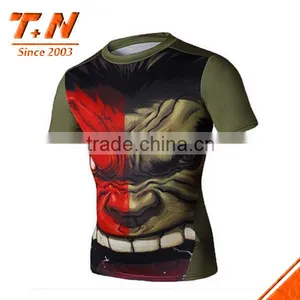 Custom Sublimated Men Short Sleeve Body Tight Rash Guard thumbnail-1