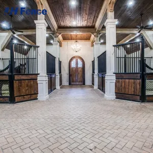 Safe Standard Portable Galvanized Horse Stall Panel Horse Shelter Swing Door Steel Frame Horse Equipment Stables With Roof thumbnail-5