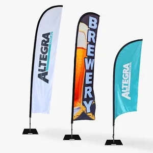 Custom Outdoor Feather Flag Promotion Open House Teardrop Flag Banner Custom Logo Beach Flag Banner thumbnail-1