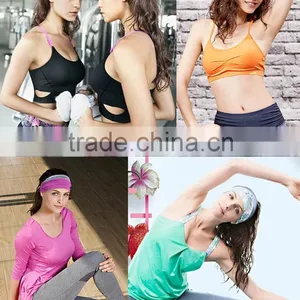 (Factory/low MOQ)2016 Hot Sell Women Sports Headband, Baby Sweat Elastic Headband Young Girl Cheap Sports Yoga Beadbands thumbnail-1