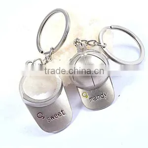 Professional Factory Couple Custom Metal Creative Christmas Gift Baseball Hat Keychain thumbnail-3