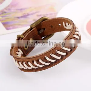 Custom High Quality Fashion Mens Leather Bracelet/charm Bracelet Jewelry thumbnail-5