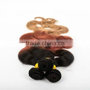 Body Wave Three Different Color Hair Weaves Sew in Human Hair Weave Ombre Hair Brazilian Ombre Weave Hair thumbnail-4