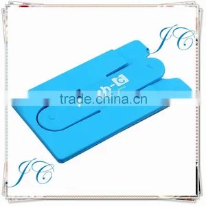 Compatible Silicone Smart Wallet Mobile Phone Credit Card Holder With 3m Sticker Able to Stand thumbnail-1