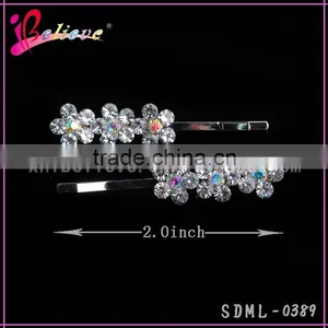 Cute Cheap Hair Accessories Wholesale Diamond Hair Clips,flower Design Hair Clip for Women thumbnail-2