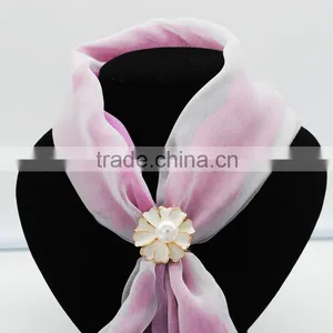 Fashion Simple Pearl Three Rings Metel Scarf Buckle Scarf Clip thumbnail-4