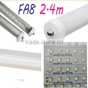 LED TUBE 8ft 2.4m 45W Single Pin FA8 or R17D Replace Existing Fluorescent Fixture Milky Clear Cover Quality Choice thumbnail-6