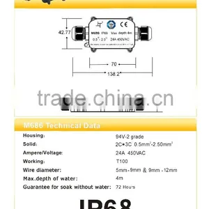 2 Hole Waterproof Ip68 Junction Box for Garden Light thumbnail-6