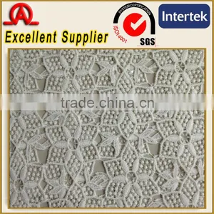 2013 New Style Poly Water Soluble Beaded Embroidery Bridal Laces Fabrics thumbnail-1