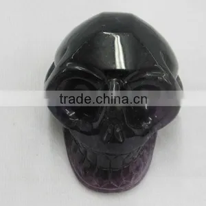 Gemstone AB Grade Fluorite Carved Skull for Wholesale thumbnail-1