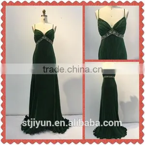 Floor Touching Chaozhou Emerald Green Evening Dress in China thumbnail-1