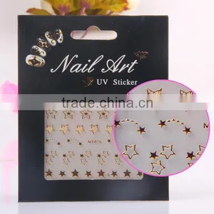 OEM Star Design Gold Color Gel Nail Sticker thumbnail-1
