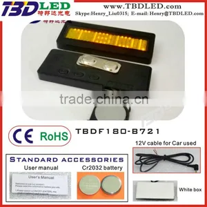 YELLOW Mini Usb Rechargeable Name Card/Sales Promotion Led Name Badge/small Led Display thumbnail-1