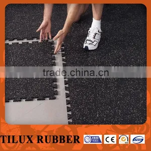 Gray Interlock Rubber Flooring Tiles for Gym Indoor thumbnail-3