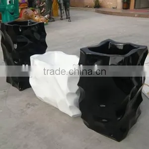 Fiberglass Flower Pot Set of 3 Stone Shape thumbnail-1