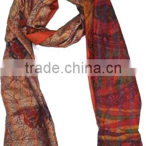 All Over Hand Stiched Indian Silk Kantha Scarves thumbnail-2