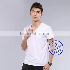 Custom 2015 100 Cotton Mens V-neck t Shirt Wholesale China thumbnail-2
