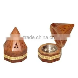 NAUTICAL HEXAGON SHAPE WOODEN INCENSE BURNER-BEAUTIFUL INCENSE BURNER NWIB003 thumbnail-1