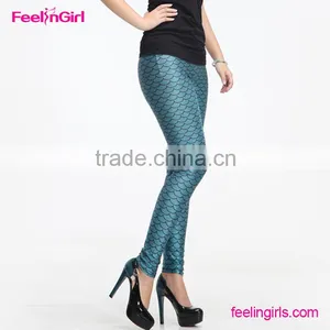 Accept Print Logo Custom Wholesale Fish-Pattern Women Leggings thumbnail-4