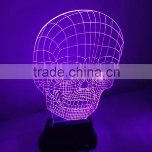 Skull Night Light 3D Visual LED Night Light Creative Lava Table Lamp Novelty Lighting Bedroom Light thumbnail-2