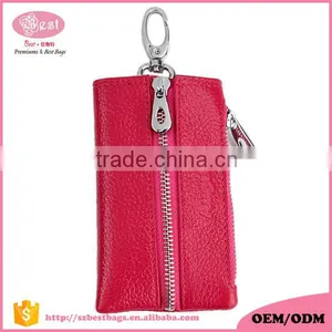 Multifunctional Genuine Leather Keychains Pouch Bag Card Holder Key Ring Wallet thumbnail-1