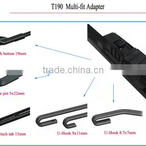T190 Ideal Streak-free Smooth Quiet Auto Parts Hybrid Japanese Car J-Hook Arm 500mm Windshield Stealth Wiper Blade thumbnail-6