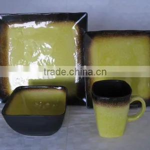 Ceramic Yellow Square Dinner Set thumbnail-1