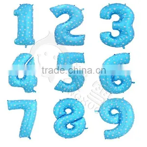 Blue Pink Self Inflatable Number Balloon Foil 40" Helium thumbnail-2