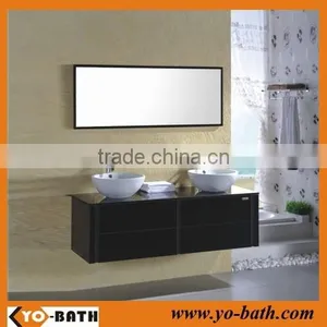 Dark Brown European Style Bathroom Vanity High Gloss thumbnail-1