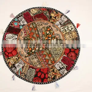 Order in Bulk and Get Best Quotes for Indian Round Decorative Floor Pillows thumbnail-1