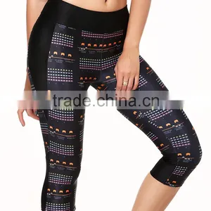 Womens YOGA Running Sports Gym Pants High Waist Printed Cropped Leggings Fitness thumbnail-1