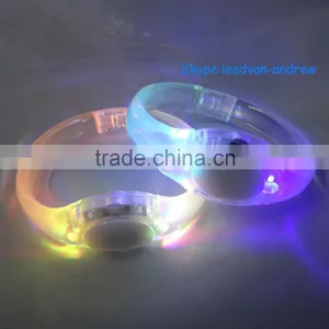 Custom Fashion Gift Sound Voice Activated Flashing LED Light Bracelets thumbnail-1