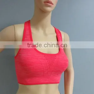 Women Sexy Running Seamless Racerback Back Cross Sports Bra thumbnail-1