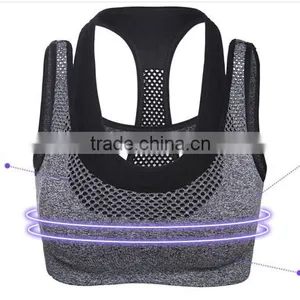 Women Padded Top Athletic Vest Gym Fitness Stretch Cotton Seamless Sports Bra thumbnail-4