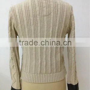 Ladies Cream Pocket Long Cardigan thumbnail-3