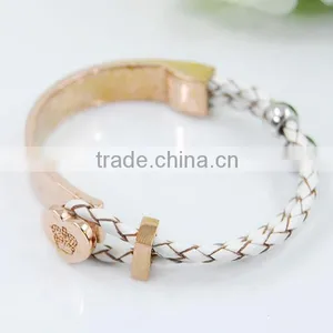 Stainless Steel Jewelry, Stainless Steel Leather Bracelet thumbnail-2