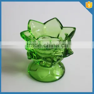 Green Color Folwer Shaped Candle Holder Tea Light Insert thumbnail-1