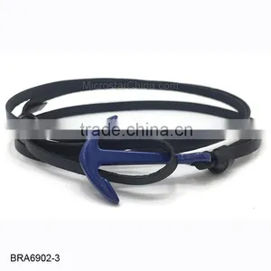 Real Leather Anchor Bracelet For Wholesale thumbnail-3