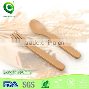 Hot Sale Rice Husk Biodegradable Dinner Fork and Spoon Set thumbnail-1