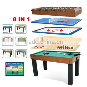 Adult 1.4 Meters Eight in One Billiard Table Football Table Tennis Table Chess Table Air Hockey thumbnail-1