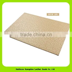 OEM Debossing Pattern Oil-proof Tabletop Lunch Real Leather Coaster 16025 thumbnail-4