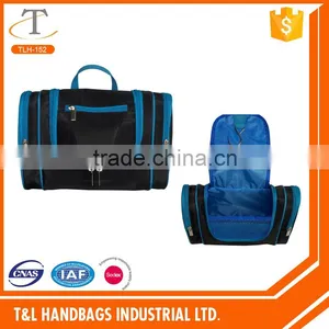 2016 NEW Arrival Europe Wholesale pu Leather Hanging Toiletry Bag for Lady, Stripe pu for Body thumbnail-1