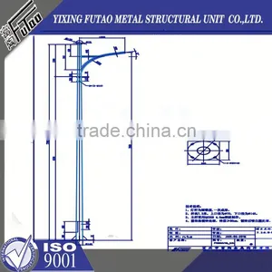 High Quality Galvanized 6m Steel Pipe Pole Hexagonal Street Lamp Pole Lamp Pole Price thumbnail-3