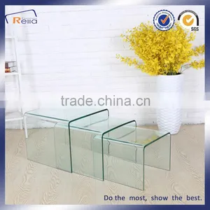 Bent Glass Coffee Table Set Chinese Manufacture thumbnail-2