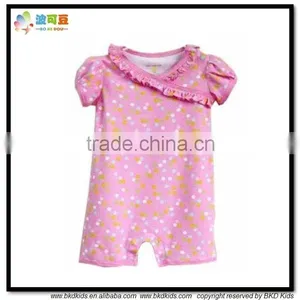 BKD Pink Polka Dots Cotton Baby Romper for Baby Girls Wear thumbnail-1