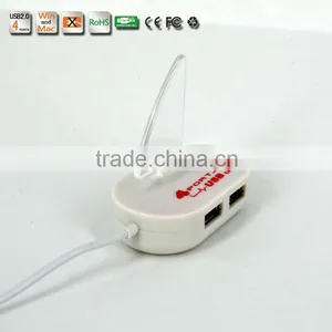 High Quality Blue Led Mini 4 Port HUB High Speed USB 2.0 Splitter Adapter Hub With Cable For Macbook PC Laptop thumbnail-2