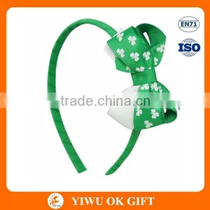 Irish Cute Shamrock Headband/happy st Patrick's Day Fabric Covered Headband thumbnail-1