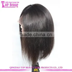 2016 New Style Glueless Human Hair Short Bob Wigs With Bangs Virgin Brazilian Lace Front Wig Bob Style thumbnail-2