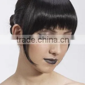 Black Hairpiece Fringe, Synthetic Hair Clip on Bang Hair Pieces thumbnail-3